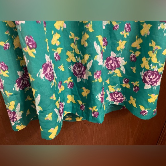 GAP Women Strapless Green Floral Dress Sz-18 - Picture 4 of 9